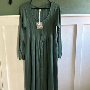 Kate Quinn Teal Long Sleeve Dress